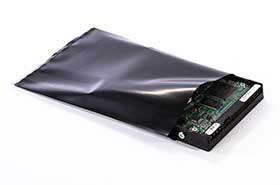 3 x 5" 4 Mil Flat Black Conductive Poly Bags (100 Bags)