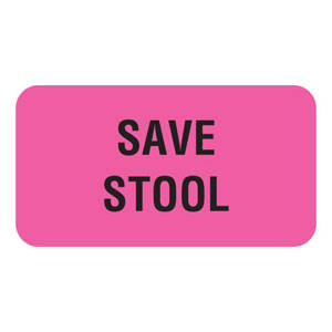 1-5/8"W x 7/8"H Fluorescent Pink "Save Stool" (560/Roll) - V-AN210