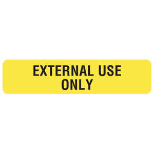 1-5/8"W x 7/8"H Fluorescent Yellow "External Use Only" (500/Rolls) - V-AN121