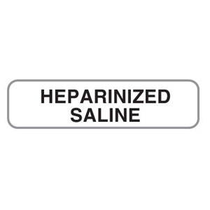 1-1/4"W x 5/16"H White "Heparinized Saline" (760/Roll) - V-AM723