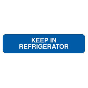1-5/8"W x 7/8"H Blue "Keep In Refrigerator" (500/Roll) - V-FP109