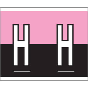 1-1/2" H x 1-1/4" W Pink/Black Kardex PSF-144 Compatible 1-1/4" Alpha Labels 'H' (210/Pack) - 144-H