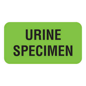 1-5/8"W x 7/8"H Fluorescent Green "Urine Specimen" (560/Roll) - V-AN261