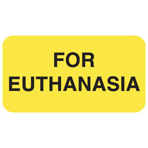 1-5/8"W x 7/8"H Fluorescent Yellow "For Euthanasia" (560/Roll) - V-AN125
