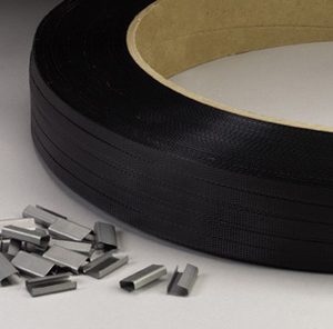 1/2" x 4500' Hand Grade Polypropylene Strapping with 16" x 3" Core - Black (300 lb. Tensile Strength/.018" Thickness) (2 per carton)