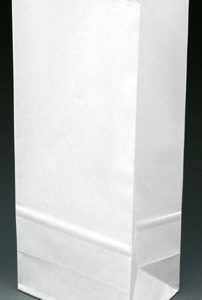 4-3/4" x 3-1/4" x 11" Poly-Lined Gusseted Paper Bag without Tabs - White (50 lb.) (1000 per carton)