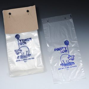 12" x 19" Wicketed Ice Bag with Print and + 4" Bottom Gusset 10 lbs. (1.5 mil) (250 Bags per Wicket; 4 Wickets per Carton) (1000 per carton)