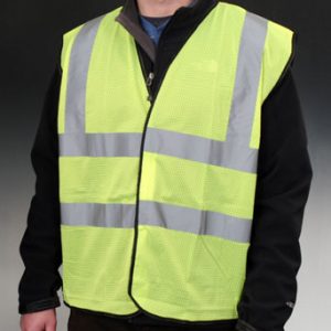 High Visibility ANSI Class 2 Safety Vest - Fluorescent Green - X-Large