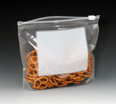 10-9/16" x 9-5/8" Our Own Brand Write-on® Slider Zipper Bags with 2-3/4" Bottom Gusset (2.7 mil) (250 per carton)