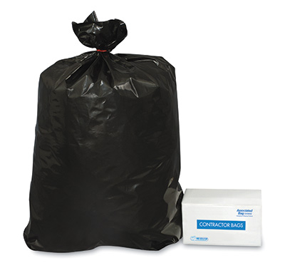 36" x 58" Linear Low Density Contractor Bags with 44-55 Gal. Capacity - Black (3 mil) (15 per carton)