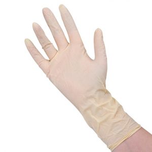 12" Powder-Free Latex Clean Room Gloves - Large (5.5 mil) (100 per bag)