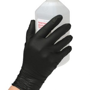 9.5" Powder-Free Black Nitrile Exam Gloves - Large (4.25 mil) (100 per box)