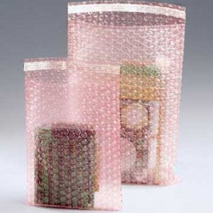 12" x 23-1/2" Sealed Air® Self-Sealing Anti-Static Bubble Wrap® Brand Bag - Pink Tinted (3/16") (150 per carton)