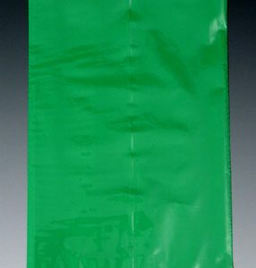 15" x 18" Colored Low Density Flat Poly Bag - Green (2 mil) (1000 per carton)