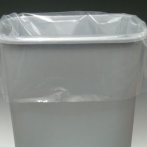 15" x 9" x 23" Linear Low Density Gusseted Poly Liner - Clear (.8 mil) (500 per carton)