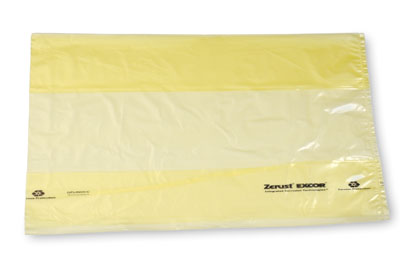 48-1/2" x 42-1/2" x 90" Zerust® VCI Anti-Rust Gusseted Poly Liners - Yellow Tinted (2 mil) (70 per roll)