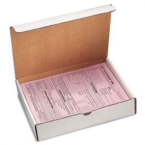 12-1/8" x 9-1/4" x 4" Corrugated Document Box - White  (50 per bundle)