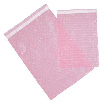 20" x 20" Our Own Brand Self-Sealing Anti-Static 3/16" Bubble Pouch - Pink Tinted (100 per package)