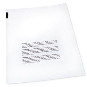 10" x 15" Our Own Brand Flat Poly Bag Printed with Suffocation Warning (1 mil) (1000 per carton)