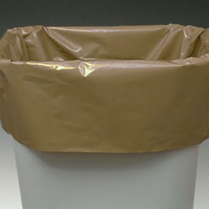 23" x 17" x 46" Low Density Gusseted Trash Bags - Buff (2 mil) (100 per carton)