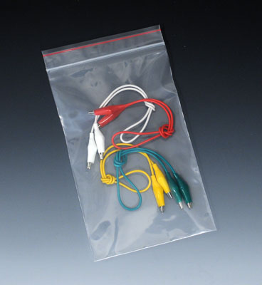 4" x 8" Minigrip® Red Line™ Zipper Bag without Hang Hole (2 mil) (1000 per carton)