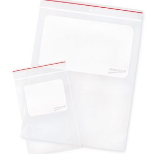 5" x 8" Minigrip® Red Line™ Write-on® Zipper Bag with Hang Hole (4 mil) (1000 per carton)