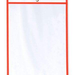 11" x 14" Vinyl Job Ticket Holder with Fluorescent Red Stitched Edges (5.75 Gauge) (15 per carton)