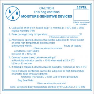 4 x 4" - "Caution Moisture Sensitive Devices" Labels - 500/Roll