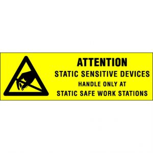 5/8 x 2" - "Attention - Static Sensitive Devices" Labels - 500/Roll
