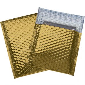 7 x 6 3/4" Gold Glamour Bubble Mailers - 72/Case
