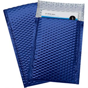 7 1/2 x 11" Blue Glamour Bubble Mailers - 72/Case
