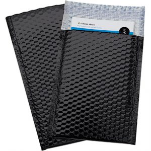 7 1/2 x 11" Black Glamour Bubble Mailers - 72/Case