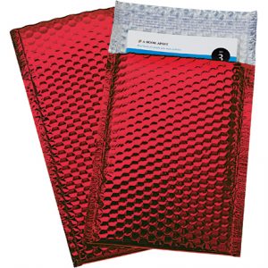 7 1/2 x 11" Red Glamour Bubble Mailers - 72/Case