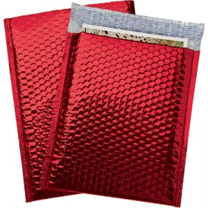 9 x 11 1/2" Red Glamour Bubble Mailers - 100/Case
