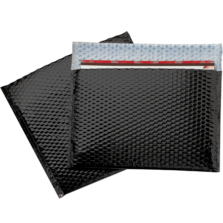 13 3/4 x 11" Black Glamour Bubble Mailers - 48/Case