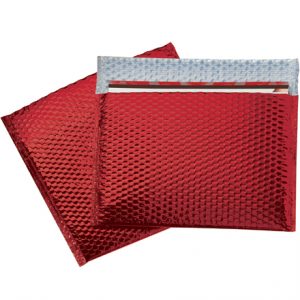 13 3/4 x 11" Red Glamour Bubble Mailers - 48/Case