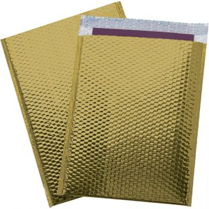 13 x 17 1/2" Gold Glamour Bubble Mailers - 100/Case