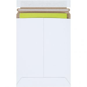 7 x 9" White Self-Seal Stayflats Plus Mailers - 100/Case
