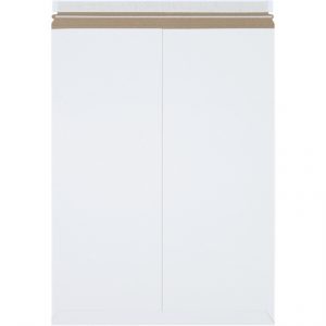20 x 27" White Self-Seal Stayflats Plus Mailers - 50/Case