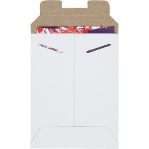 6 x 8" White Stayflats Mailers - 100/Case