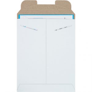 9 x 11 1/2" White Stayflats Mailers - 100/Case