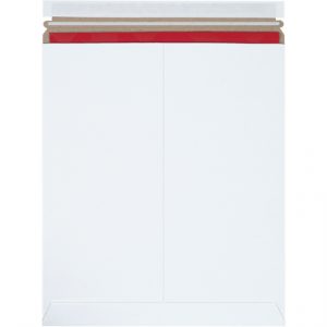 12 3/4 x 15" White Self-Seal Stayflats Plus Mailers - 100/Case