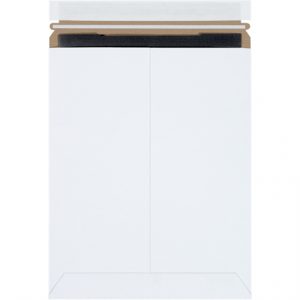 9 3/4 x 12 1/4" White Self-Seal Stayflats Plus Mailers - 100/Case