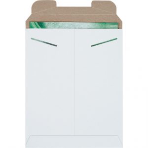 9 3/4 x 12 1/4" White Stayflats Mailers - 100/Case
