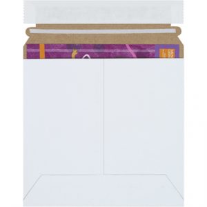 6 3/8 x 6" White Self-Seal Stayflats Plus Mailers - 200/Case
