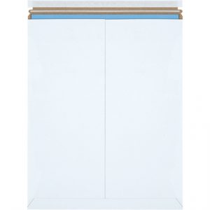 17 x 21" White Self-Seal Stayflats Plus Mailers - 100/Case
