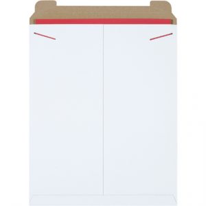 17 x 21" White Stayflats Mailers - 100/Case