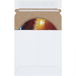 5 1/8 x 5 1/8" White Self-Seal Stayflats Plus Mailers - 200/Case